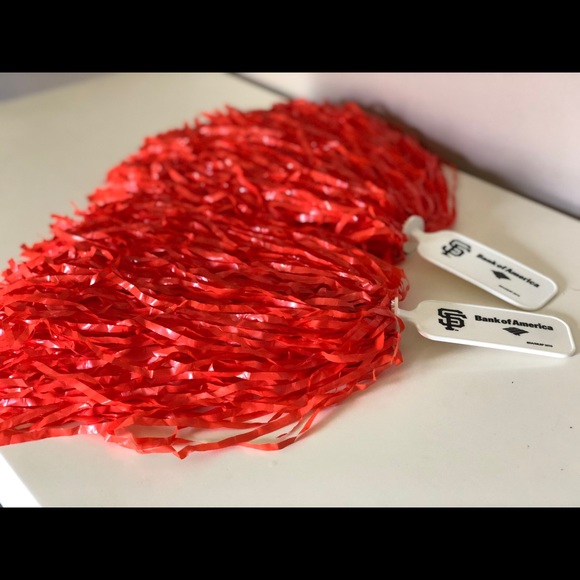 Authentic SF Giants World Series Cheer Pom Poms - Picture 3 of 8
